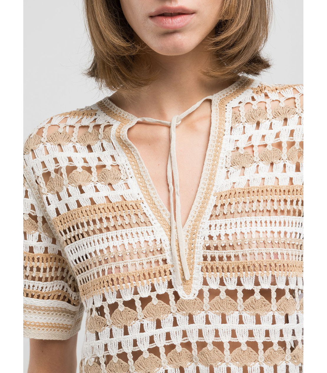 かぎ針編みエフェクトトップ 詳細画像 ベージュ 7